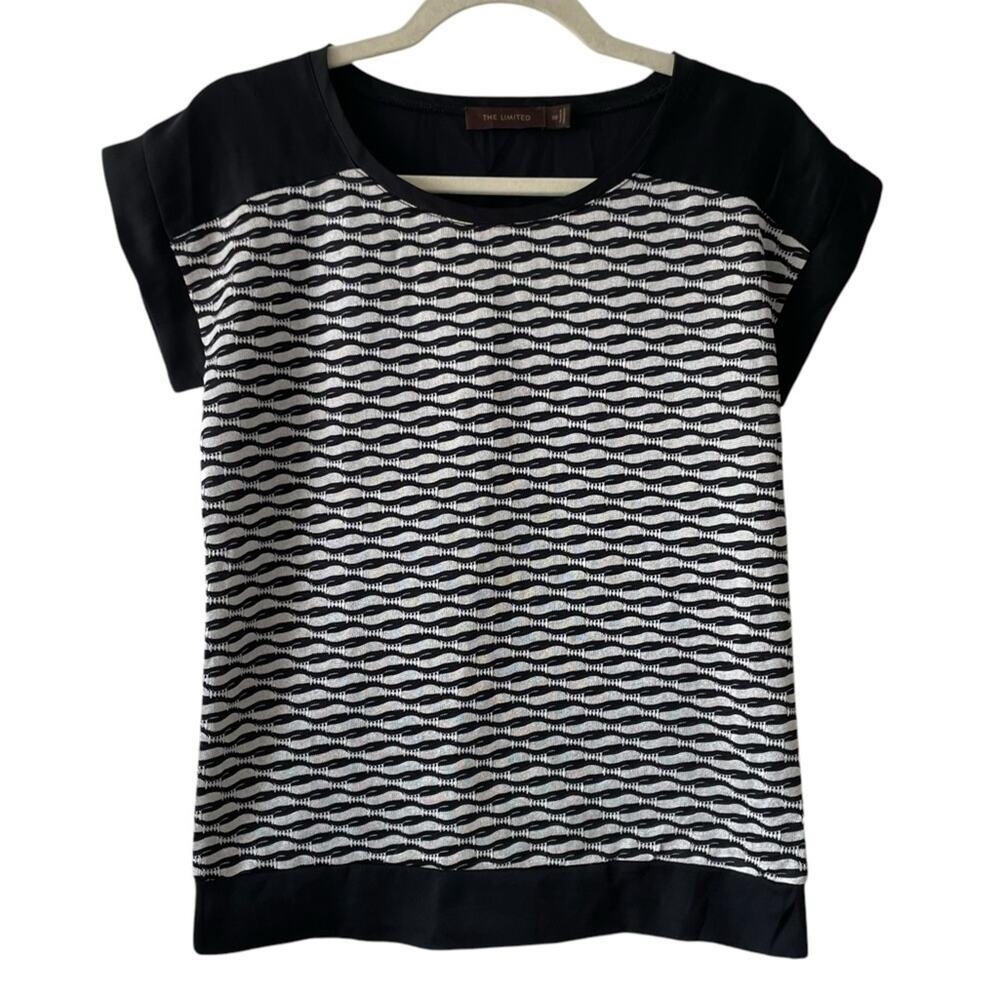 The Limited Black & White Textured Knit Top | XS
